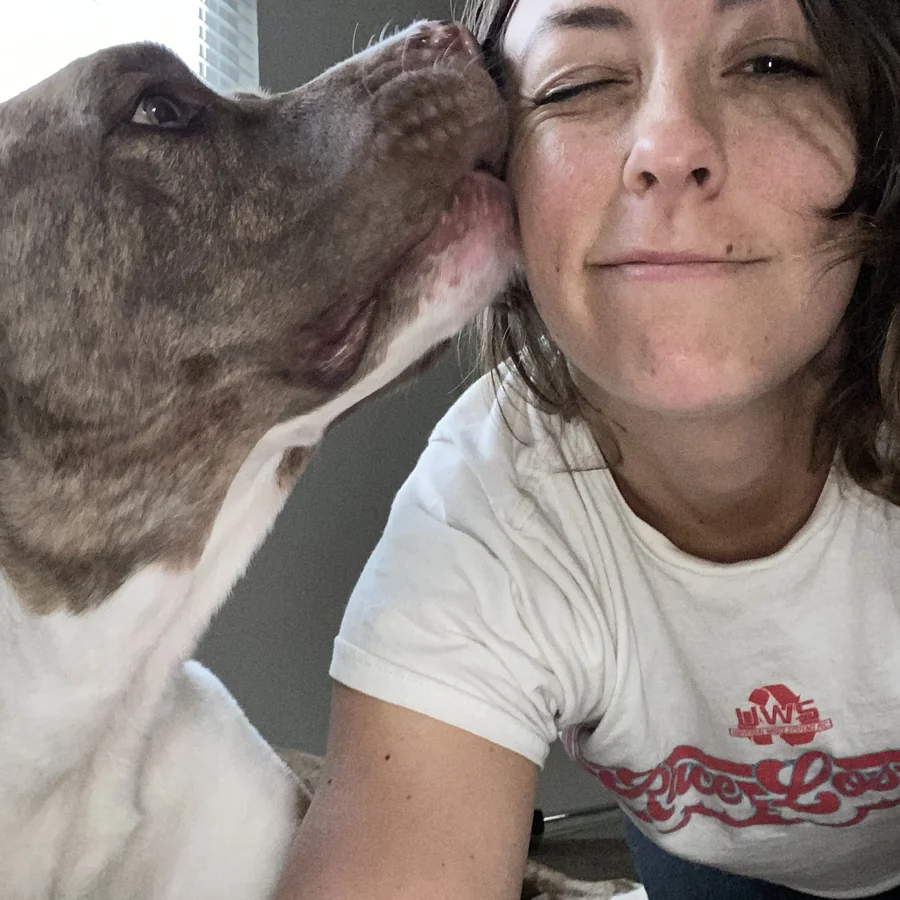 Dawne Costantino with her dog
